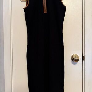 Lauren Ralph Lauren Black‎ and Brown Leather Dress. XXS